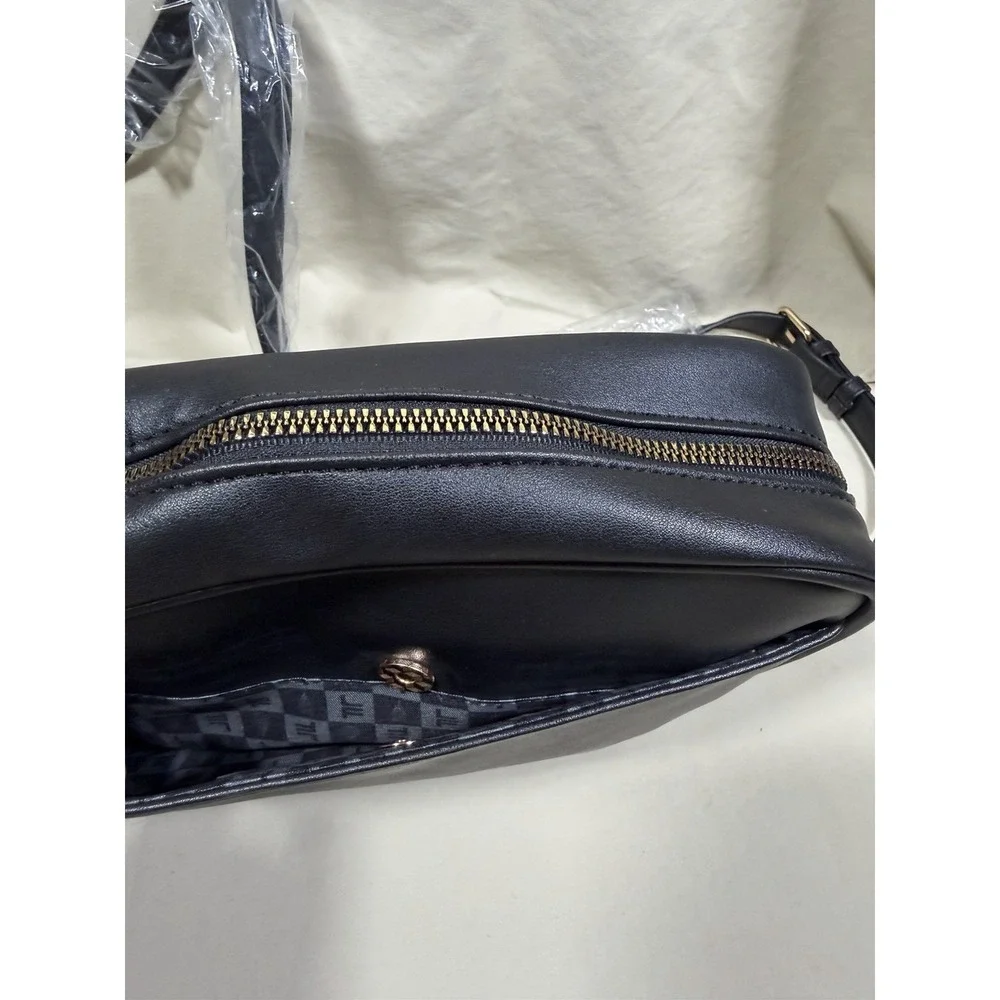 NWT London Fog Quilted 100th Anniversary Black Lexi Nylon Cross Body Purse/Bag